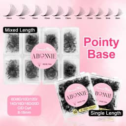 ABONNIE Loose 8D-20D Pointy Base Short Stem Premade Russian Volume Fans Faux Mink Premade Eyelash Extensions Makeup Cilios