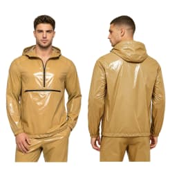 Mens Waterproof Sweatshirt Windproof Long Sleeve Front Kangaroo Pocket Hoodie Raincoat Hiking Camping Windbreaker Rain Jackets