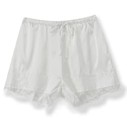 Summer Women's Casual Solid Satin Shorts Loose Fit Stylish Lace Trim Mid Rise Drawstring Shorts Lace Trim Lounge Bottoms