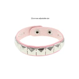 Black Leather Goth Square Washer Rivet Bracelet Cuff Wristband Gothic Punk Bracelets For Armbands Men Women