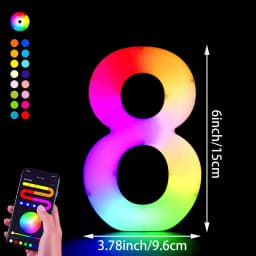 1PC Smart LED Letter Light - DIY RGB Marquee App Control Music Sync Indoor Sign Game Holiday Party Wedding Graduation Season A-Z