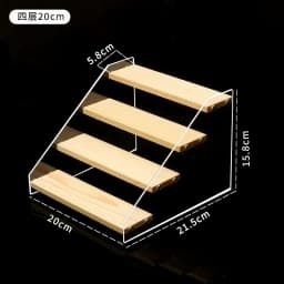 3-6 Layer Transparent Display Rack & Wooden Ladder Storage Shelf, Dustproof Organizer Stand for Cupcakes, Model Toys