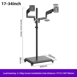 Adjustable Mobile Standing Desk Riser with Ergonomic Monitor Arm and Keyboard Tray