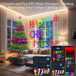 400LEDs Smart Curtain Lights Bluetooth App Control DIY LED String RGB Fairy Lights Music Change Display for Window Bedroom Decor