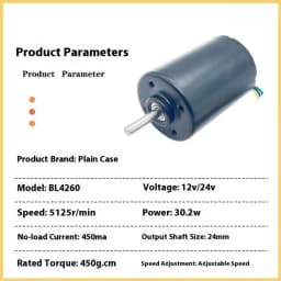 Mini DC Brushless Permanent Magnet Geared Motor Hall Drive High Speed Motor DC 12V 24V Built-In Drive BL4260