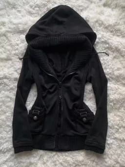 Y2k new solid color stand up collar buckle retro design women jacket streetwear high street men and women hoodie