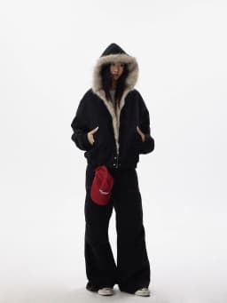 Men Short Hooded Parka Men Thickened Warm Cotton Coat Men American Style Fur Collar Outerwear Men Casual Windproof Fleece Parkas
