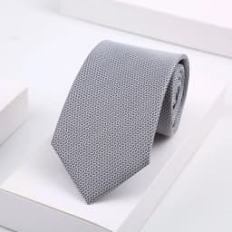 New Men's Jacquard Classic Striped 8cm Tie Gray Color Necktie For Business Wedding Party Suit Shirt Daily Wear Accessory Gift