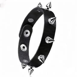 4Pcs Punk Leather Bracelet Set Spiked Studded Chain Rivets Black Cuff Adjustable Gothic Rock Biker Wristband Jewelry Men & Women