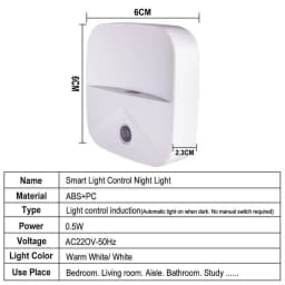 LED Night Light Wireless Light control Sensor Dusk-to-Dawn Night Lights For Baby Kids Bedside Bedroom Corridor Lamp EU US Plug