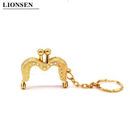 Mini Cute 4cm Metal Coin Purse Bag Change Purse Frame With Keychain 5 Colors Frame Kiss Clasp Lock DIY Craft Wallet Accessaries