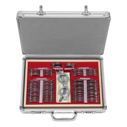 104-Piece Optometry Trial Lens Set Metal/Glass Construction for Precision Vision Testing & Refraction, Trial Lens Set Kit