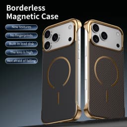 For iPhone 17 16 15 14 13 18 Pro Max For Magsafe Magnetic Fiber Texture Matte Phone Case For iPhone Air Plating Frameless Cover