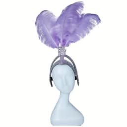 Carnival Headpiece Adorned with Rhinestones And Detachable DIY Feathers Featuring Stage Performances And Adjustable in Size