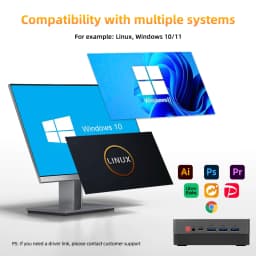 Texhoo MINI PC AMD Ryzen 5 5600H DDR4 16G RAM 512G SSD WIFI6 BT5.2 Dual LAN Dual 4k Display Windows 11 Desktop Computers