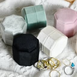 Velvet Ring Box Round Octagonal Ring Box Manufacturers Wholesale Box Proposal Three Rings Box Can Print Logo