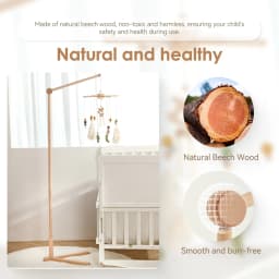 Wooden Mobile Bracket 0-12 Months Toy Crib Bell Floor Stand Newborn Crib Bell Hanging Stand Baby Crib Bell Stand Baby Rattle Toy