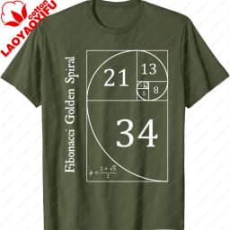 Funny Fibonacci Gold Spiral Nerd Math Teacher Gift Golden Ratio T-Shirt Mathematics Geometry Graphic Tee Casual Science Top