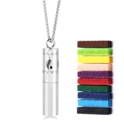 Cylindrical Aromatherapy Essential Oil Diffuser Necklace Storage Bottle Stainless Steel Pendant Fashion Perfume Lockets Jewelry