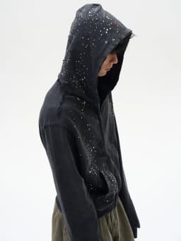 Cardigans Spring and Autumn American Hot Diamond Cardigan Pull-up Gum Hoodie Men's Fashion Brand High-end Feeling Ruan Shua...