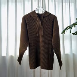Miyake Women Pleated Hooded Top Drawstring Long Sleeve Loose Solid Color Vertical Pleat Blouse