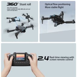 ZNLYRION RC Drone 4K Dual Camera E99 PRO Optical Flow Obstacle Avoidance Foldable FPV Quadcopter Toy for Beginners