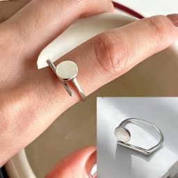 PANJBJ  925 Sterling Silver Double Layer Ring for Women Girl Gift Geometry Hollowing Out Minimalism Fashion Jewelry Wholesale