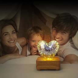 LED Night Light 3D Fireworks Bear Projection Colorful USB Atmosphere Dimming Living Decorative Decor Room Glass Fireworks