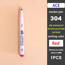 ACE 304 314 324T Dual Tip Quick Dry Oil Based Marker Pen for Lab Hospital Use Resistant to 75% Alcohol Professional Marking Tool