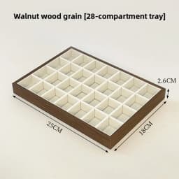 High-end Walnut Pattern Jewelry Tray Large Capacity Multi-grid Ring Necklace Stud Earrings Jewelry Storage Display Tray