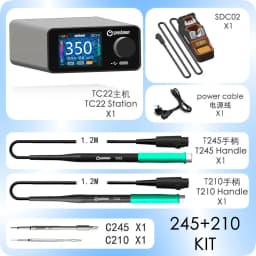 GEEBOON TC22 240W Soldering Station Kit with SDC02 Soldering Iron Stand + T245/T210 Handle + C245/C210 Soldering Iron Tip New