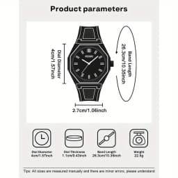 1pc Modern Minimalist Unisex Watch - Quartz Movement, Silicone Strap, Casual Fashion Watch for Men & Women