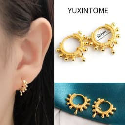 Pave Micro Crystal North Star Hoop Earrings Punk 925 Sterling Silver Ear Needle Twist Gold Earrings For Women Minimalist Jewelry