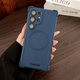 Four Corner Anti Falling Soft Magnetic Case Samsung Galaxy S25 S24 FE S23 Ultra Plus For Magsafe Wireless Charge Silicone Cover
