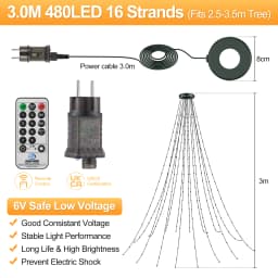 3M LED Cluster Firecracker String Lights 8 Modes Fairy Lights For Christmas Tree Wedding Garden Party Holiday Decoration Lamp
