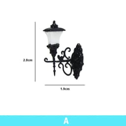 1:87 Scale Model Warm White LED Street Lamp Posts, Dollhouse Ceiling Decor; Miniature Wall Lighting