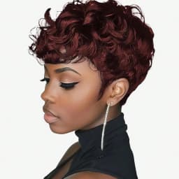 Short wigs For Black Women Pixie Cut Wig Human Hair Glueless Synthetic Wigs Pre Plucked Short Curly wigs With Bangs For Daily