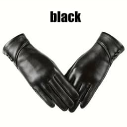 Elegant Women PU Leather Windproof Touchscreen Gloves With Soft Fleece Lining Warmth Cycling Gloves Anti-slip Design for Outdoor