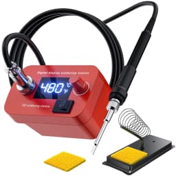 Nananuu 60W PCB Cordless Electric Soldering Iron Set Kit Switch Adjustable Temperature LCD Welding Tool Ceramic Heater Soldering