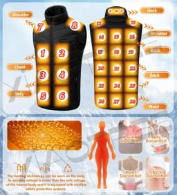 28/9 Areas Heated Vest Men Jacket Heated Winter Womens Electric Usb Heater Camping Jacket Man Thermal Vest Body Warmer Coat 6XL