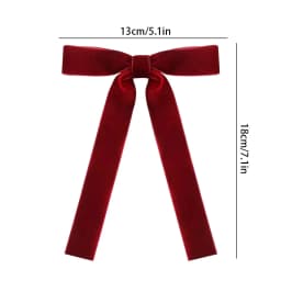 2.5cm Christmas Gift Box Decoration Bow Christmas Red Velvet Satin Ribbon Bow Handmade Christmas Tree Wreath Garland Pendent