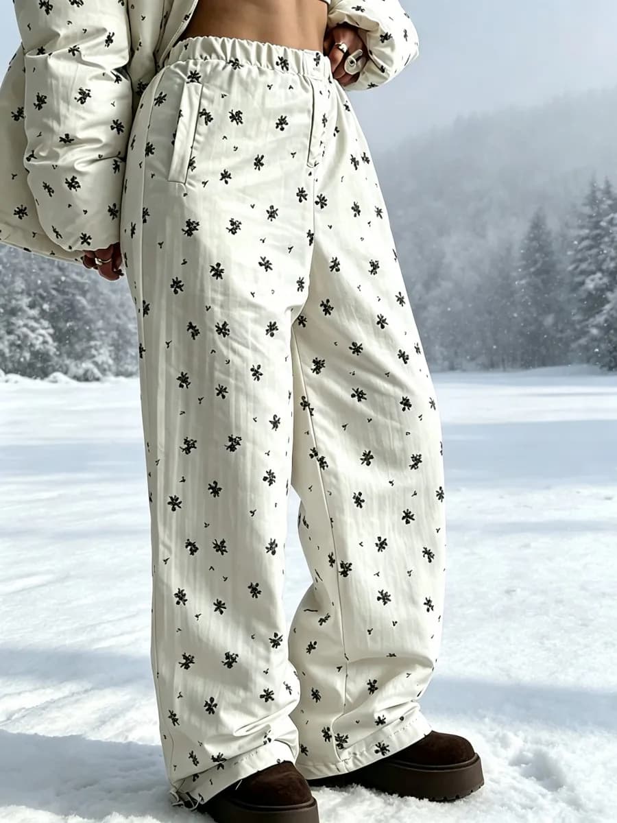 Wolfeel 2026 Winter New Flower Bread Cotton Jacket Warm and Fashionable Drawstring Design Loose Medium Length Fashion Jacket