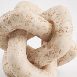 3 Link Knot Decor Beige Travertine Chain Link Objects for Home Living Room Farmhouse Bedroom Shelf Entryway Coffee Table