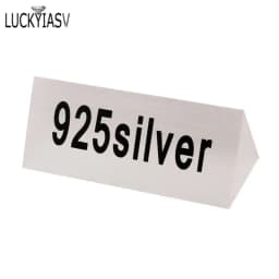 Clear Acrylic 925 Silver Signage Counter Display Tag Card Jewelry Store Accessories Necessity Lable
