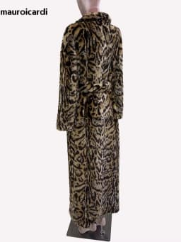Mauroicardi Winter Maxi Colorful Multicolored Thick Warm Leopard Print Faux Fur Coat Women Sashes Baggy Chic Furry Overcoat 2024