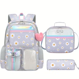 Cute Student Backpack 3pcs/set Primary Schoolbag Rabbits and Quicksand Kawaii Student Backpack Teenage Girls Handbag Rucksack