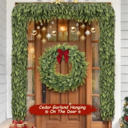 Christmas Artificial Cedar Garland Artificial Greenery Garland for Fireplace Table Indoor Outdoor Home Xmas Holiday Decoration