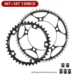 VXM Bicycle Double Chainring 130BCD 39T 53T 42T 55T 46T 56T Road Bike Crankset Riding Disc Aluminum Chainwheel Folding Bike Disc