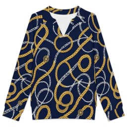 Betawoo Checkered Premium Casual Long Sleeve V-Neck Sweatshirt For Women