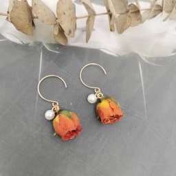 Unique Red Rose Earrings Epoxy Resin Natural Rose Flower Earrings Elegant Immortal Rose Drop Earrings Wholesale Custom Packaging